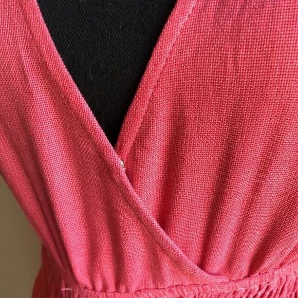 Coral Plunge Neckline Maxi Dress - Picture 4 of 7